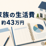 5人家族の生活費は月平均約43万円